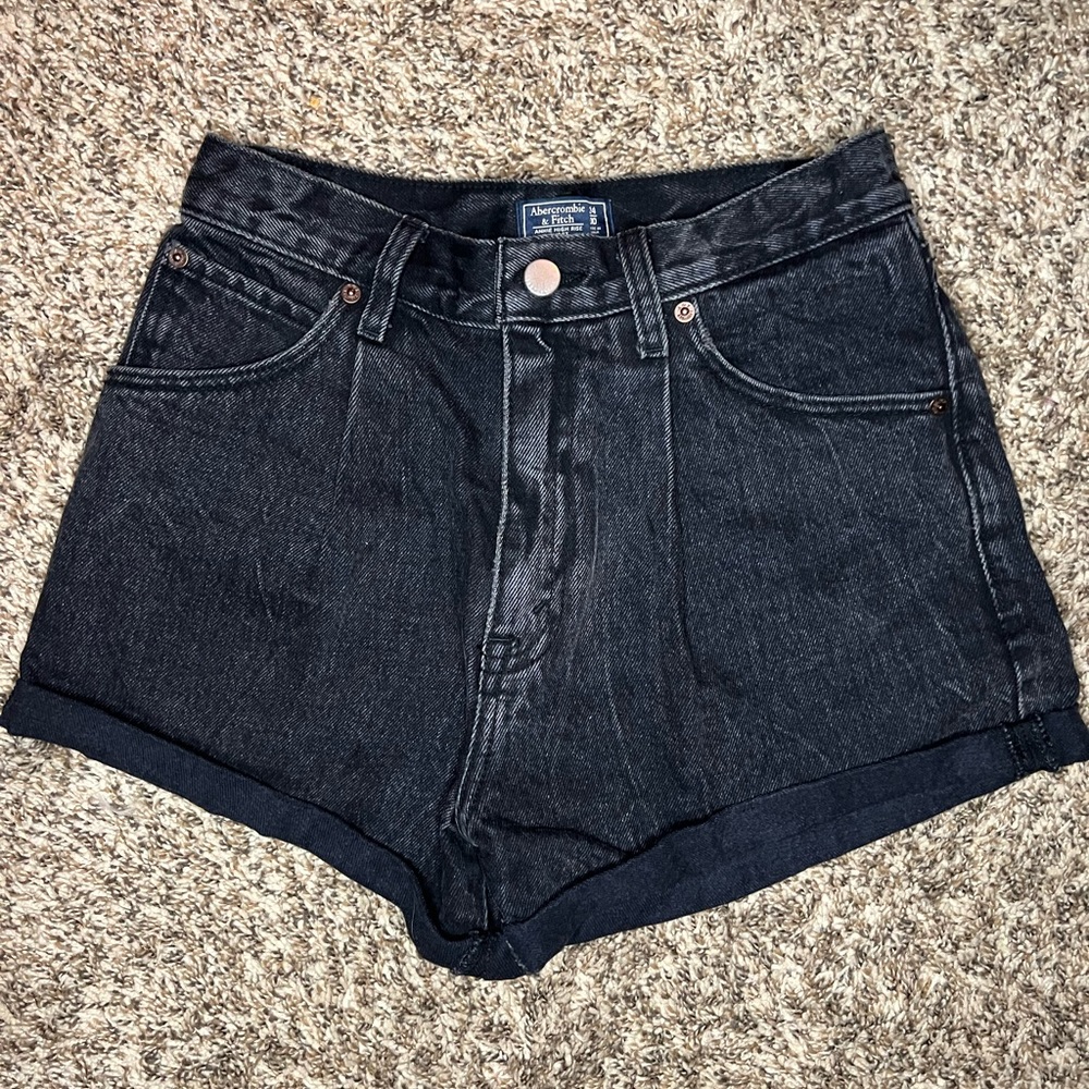 Abercrombie and Fitch Denim Black Jean Shorts